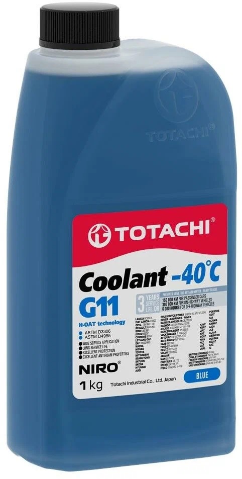 Антифриз TOTACHI  NIRO COOLANT G11 -40C синий1 кг